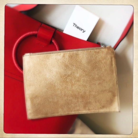 BRAND NEW THEORY LARGE HOOP TOTE IN RED LEATHER!! - Picture 6 of 8